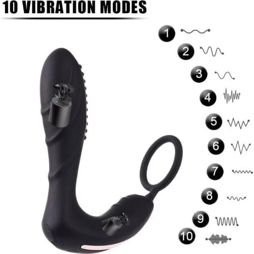 Loaey Male Prostate Massager Silicone vagina Anal big dildo Vibrator 10 Speed Butt Plug Sex Toys for Men Wireless Remote Control