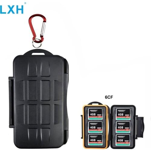 LXH 6 Slots Portable Holder Durable Waterproof Memory Card Storage Case For 6 CF/SD/TF Card Case Compact Flash Memory Card Case