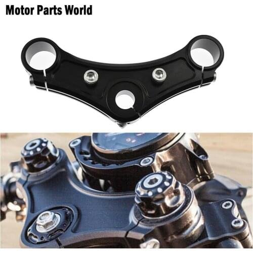 Motorcycle Top Triple Clamps w/ Riser Holes Black Aluminum For Harley Sportster Forty Eight XL1200X Dark Custom XL1200X 2010-15