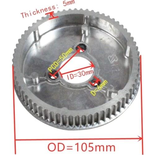 Electric Scooter Rear Belt Pulley Motor 65Teeth Pulley for Belt Drive Motor Belt Sprocket ( Scooter Parts & Accessories)