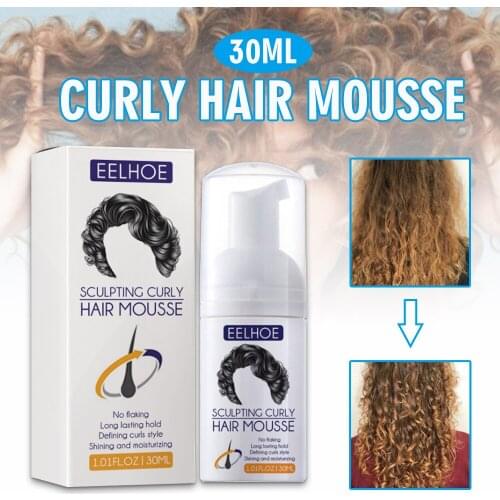 30ml Curly Hair Mousse Extra Volume Long Lasting Hold Hair Styling Define Curly Hair Finishing Anti-Frizz Fixative Mousse