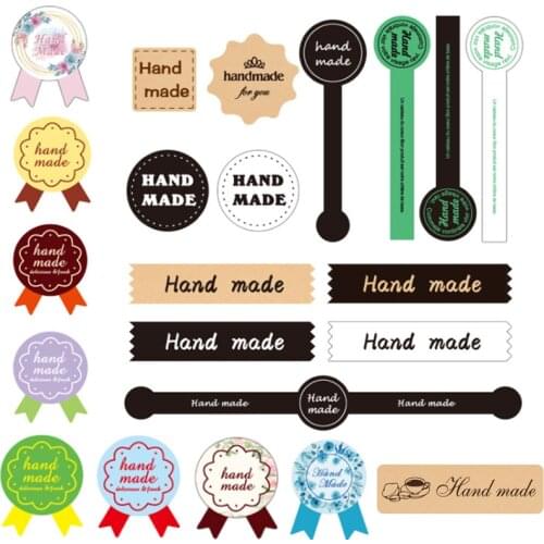 50-240Stickers Multi paper'handmadeseal Sticker for Handmade Products DIY multifunctional Gift Boxes Packageing Label Stickers