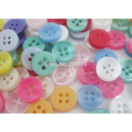 NBNLLN Assorted colorful T Shirt Buttons Mix 100pcs randomly Round 11mm sewing apparel accessories Fashion Button