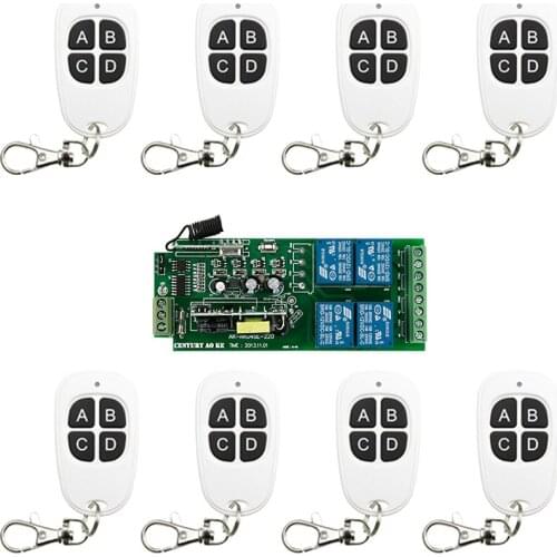 New AC85v~250V 110V 220V 230V 4CH RF Wireless Remote Control System / Radio Switch remote switch 220v Learning code receiver