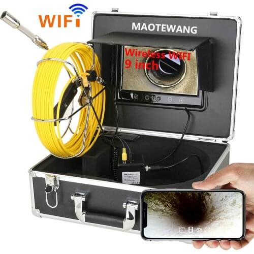 9 inch Wireless WiFi 30M Pipe Inspection Video Camera,Drain Sewer Pipeline Industrial Endoscope support Android/IOS 12PCS LED