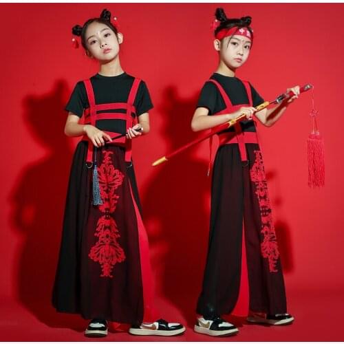 Girls Stage Costume Chinese Style Catwalk Show Clothing Suit Hanfu Set Cosplay Jazz Dancing Performance Clothes Dancewear YS2039