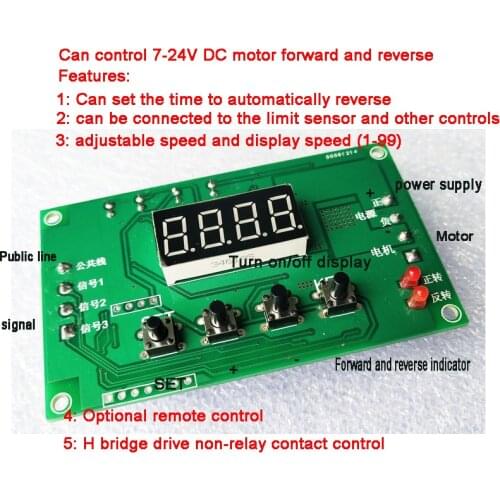 Stepper motor positive and negative module automatic timing signal drive controller limit delay stepless speed regulation 6v-24V