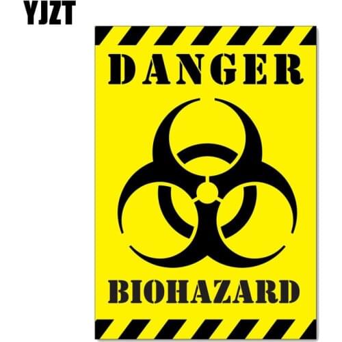 YJZT 12CM*17.1CM Car Sticker Funny DANGER BIOHAZARD ZOMBIE Reflective Decal C1-7550