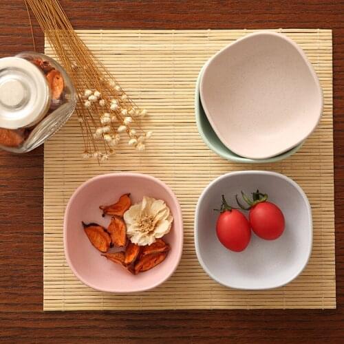 Tableware Plates Bamboo Fiber Side Dish Bowl Seasoning Tray Oblique Sauce Dish Seasoning Restaurant Chinese Serving Plates