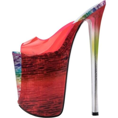 Sexy Women Pumps Ladies Wedding Shoes Heels PVC Slip On 22CM Thin High Heels Peep Toe Dress Sexy Party shoes for women heels
