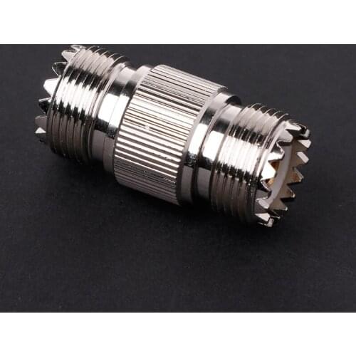 UHF PL-259 SO-239 Female To UHF Female Jack RF Straight Connector Adapter Nickel