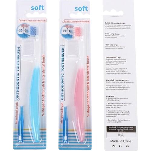 1PC U Shape Orthodontic Toothbrush Toothbrush Head Cover Interdental Denta Floss For Oral Care