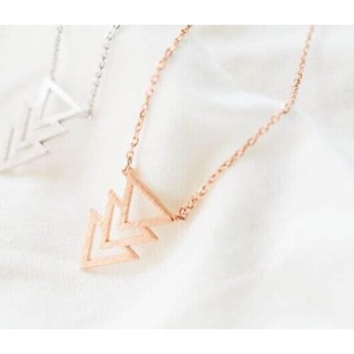 10 PCS fashion 3 triangle necklace pendant necklaces for women wholesale gift free shipping