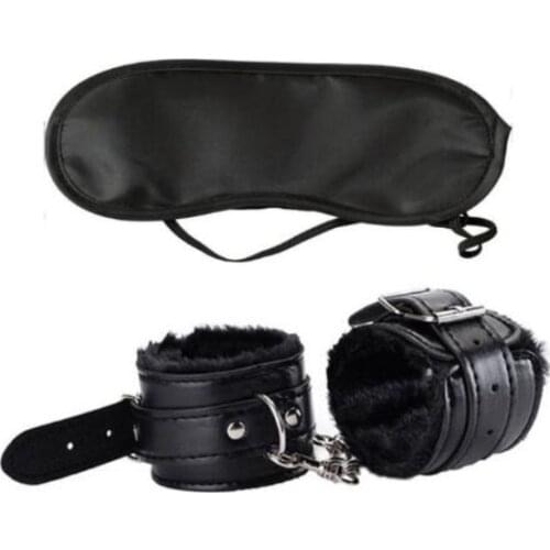 2Pcs/set PU Leather Erotic Handcuffs Ankle Cuff Restraints With Whip BDSM Bondage Slave Sex Toys For Couple Adult Game Flogger