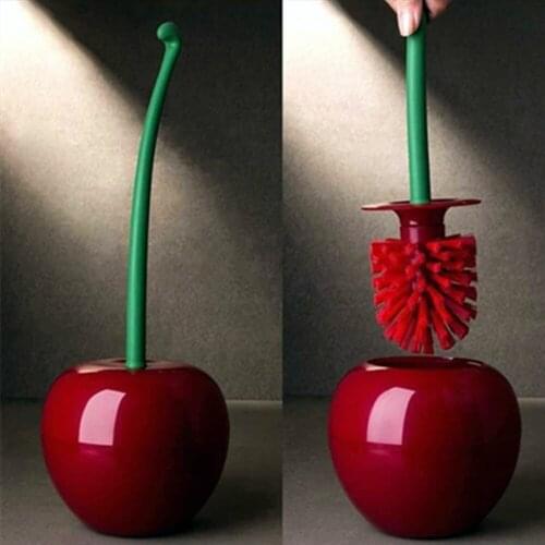 2020 New Creative Lovely Cherry Shape Lavatory Brush Toilet Brush & Holder Set