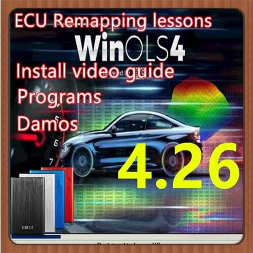 2021 HOT sale WinOLS 4.26 With 66 Plugins And Checksum+ Damos files + install Video + User Manual + Ecm titanium 26100 Drivers