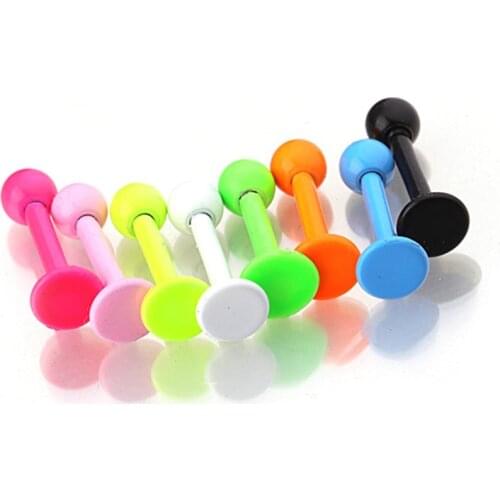 8pcs Mix Tongue Barbell Lot Ear Nipple Piercing Ring Stainless Steel Tongue Piercing Ring Fashion Pircing Lengua Lote