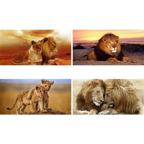 Animal Lion Diamond Painting Cross Stitch 5D DIY Full Mosaic Wild Tiger Embroidery Rhinestone Art Living Room Canvas Decor