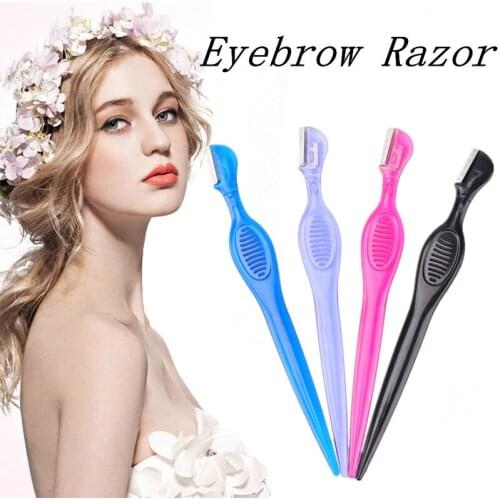 4 Color Scraping Knife Eyebrow Beauty Fashion Women Makeup Tool Girls Short Blade Eye Brow Shaper Eyebrow Razor