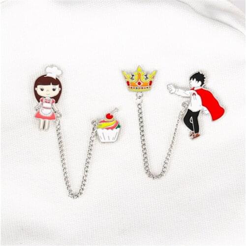 Fashion charms enamel pins Cute Metal Pins Badge Denim Enamel Lapel Design Brooch Denim hijab pins Jewelry for Kids