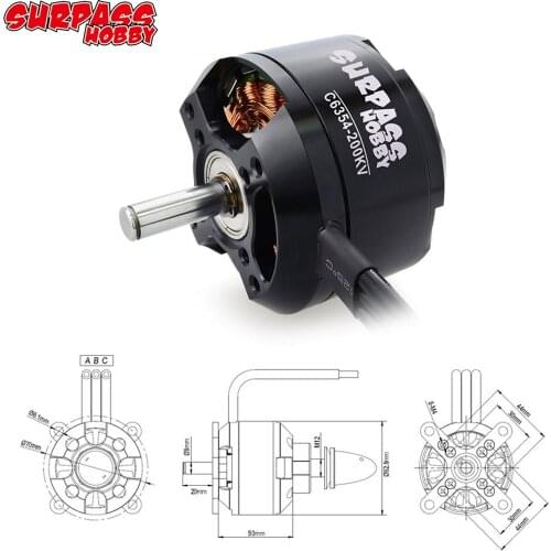 C6354 6354 245KV 200KV Brushless Motor for Airpalne Aircraft Multicopters RC Plane Helicopter