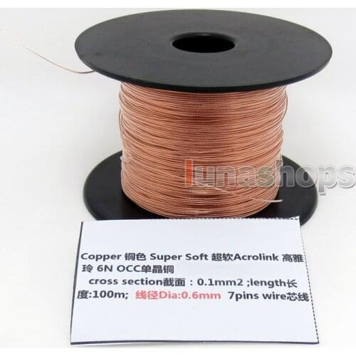 LN004430 100m 30AWG Acrolink 99.99% Pure OCC Signal Wire Cable 7/0.1mm2 Dia:0.65mm For DIY Hifi