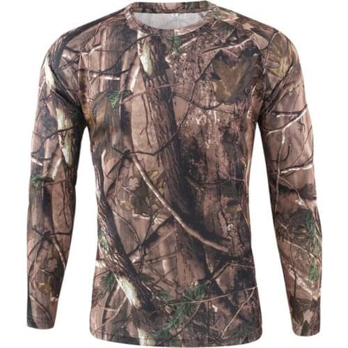 Summer Camouflage T-shirt Quick-Drying Breathable Long Sleeve Tops Men Hiking Camping Hunting Clothing Military Tactical T-Shirt