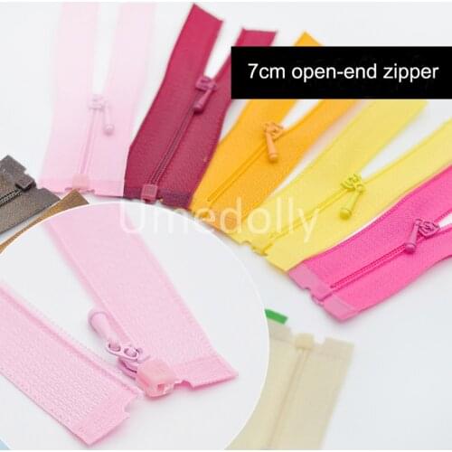 1pcs 7CM Open End Mini Zipper for DIY Doll Coat Blyth Barbies Dress Clothes Zipper Handmade Clothing Sewing Accessory
