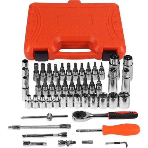 MX-DEMEL 53pcs Combination Tool Wrench Set Car Repair Tool Sets Batch Head Ratchet Pawl Socket Spanner Screwdriver Socket Set