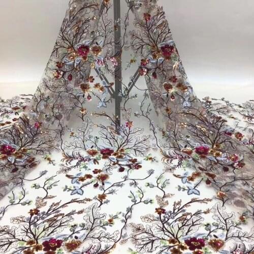 New listing of African lace fabric 2021 wedding lace fabric of high quality Nigeria sequined lace fabric D38551