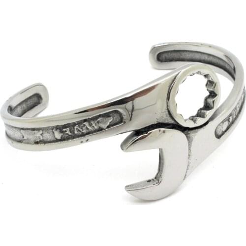 Wholesale Lot Fashion Silver Biker Tools Wrench Bracelet & Bangle Stainless Steel New Fashion Jewelry eminem bracelet