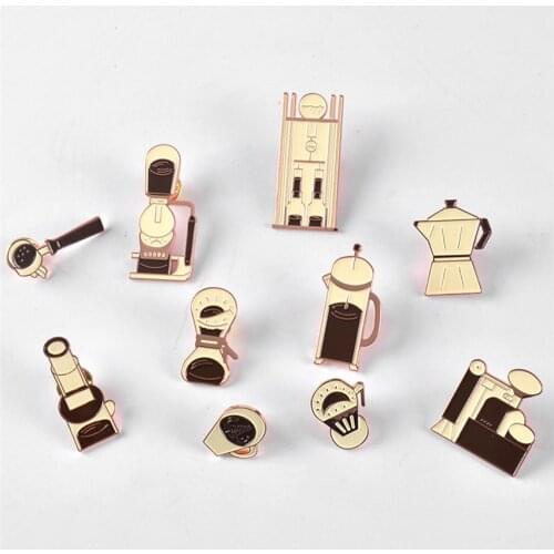 Couple Espresso Accessories Coffee Maker Brooch Mini Coffee Tamper Beautiful Coffee Badge Cafe Gift for Coffee Lovers