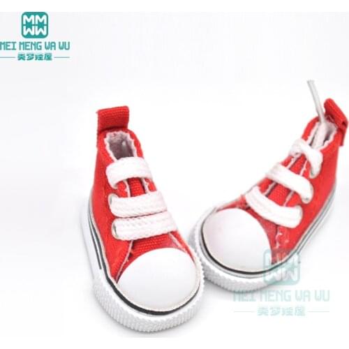 One pair 5cm toy doll Shoes fashion Denim Canvas Mini Sneakers Shoes for 1/6 Bjd doll baby shoes