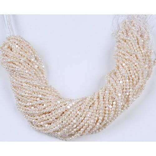 Real Cheaper White Natural Freshwater Baroque Pearl Strand Bye Hole For Jewelry Making