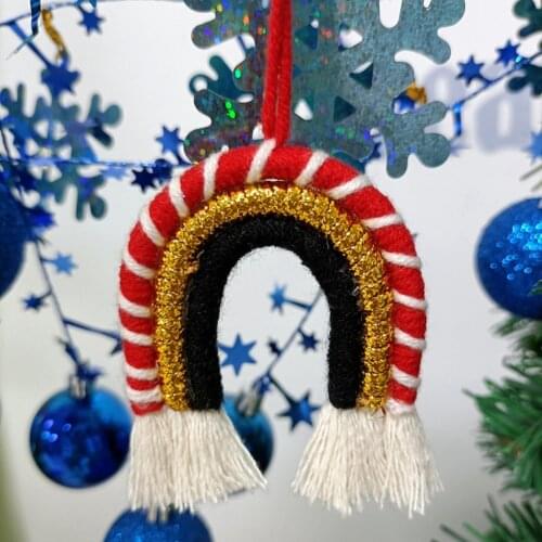 Christmas Rainbow Rope Hanging Decoration Home Baby Kids Bedroom Decorative Pendants With Tassels Festival Decoration Supplies