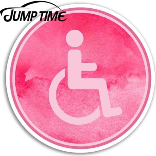 Jump Time for Pink Disabled Vinyl Stickers Mobility Badge Pretty Car Sticker Camper Door Decal Waterproof Car Accessories