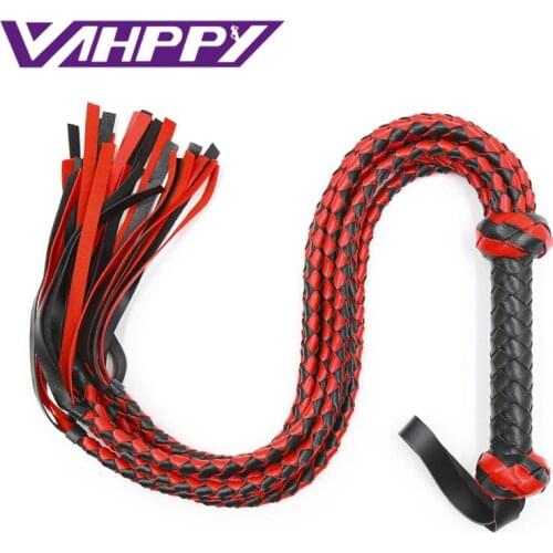 78cm Leather Bdsm Bondage Restraints Adult Games Sex Toys For Couples Whip Sex SM erotic Hand Made Braided Riding Whips Harness