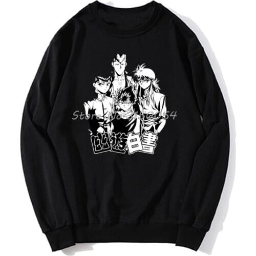 Manga Yu Yu Hakusho Yusuke Urameshi Hoodie Anime Kazuma Kuwabara Tee Kurama Hiei Spring Autumn Men Pullover Sweatshirts Harajuku