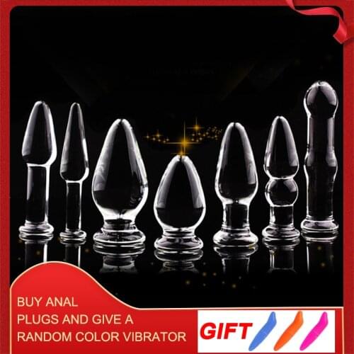 Pretty Crystal Glass Adult Products Anal Toys Seven Specifications Backyard Plug Butt Stimulator Anal Sex Toys Prostate Massager