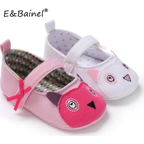 E&Bainel Newborn Baby Girl Shoes Cute Animal Owl Princess Kid Anti-slip Shoes 0-18 Months Toddler Crib Hook Loop First Walkers