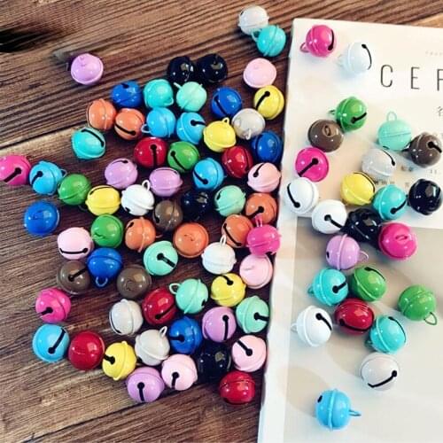 Creative DIY Jewelry Accessories Material Color Spray Painted Metal Bell Bag Car Accessories Plush Keychains Christmas Gift