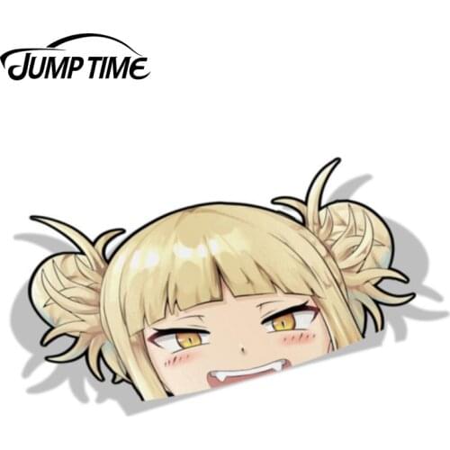 Jump Time 13cm x 8cm Funny Waterproof Kawii Girl Himiko Toga Car Stickers Car Decals For My Hero Academia Anime Vinyl Car Wrap