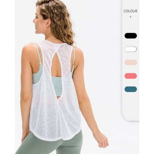 Women Yoga Shirts Mesh Patchwork Sports Overalls Fitness Sleeveless Quick-Dry Tops Gym Clothing Quick-Dry Vest Loose Tank Tops