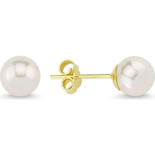 Gold Pearl Earrings TTGKPA14-Certified 14K Gold-A perfect gift for your Loved Ones-Ephesus Gold & Diamond