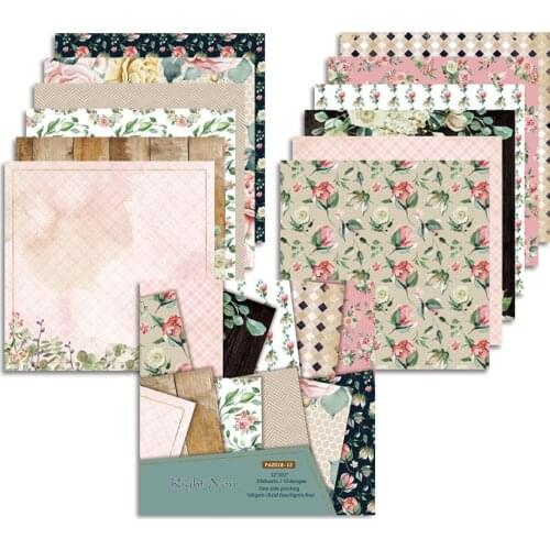 12" 24Pcs/Lot Wreath Retro Material Papers DIY Scrapbooking Album Diary Gift Decorative Paper Scrapbooking Paper