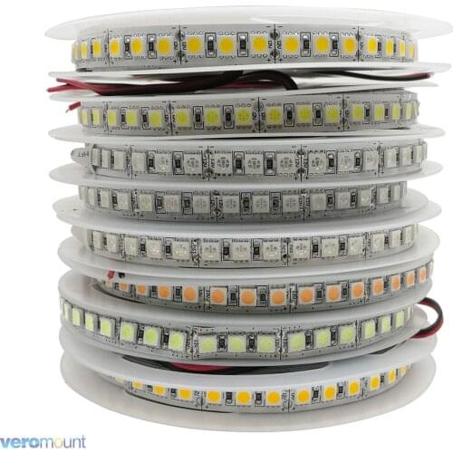 12V 5050 LED Strip Tape 120LEDs/m 5m 600LED Super Bright Single Row LED Flexible Stripe White Warm White RGB Ice Blue Colors
