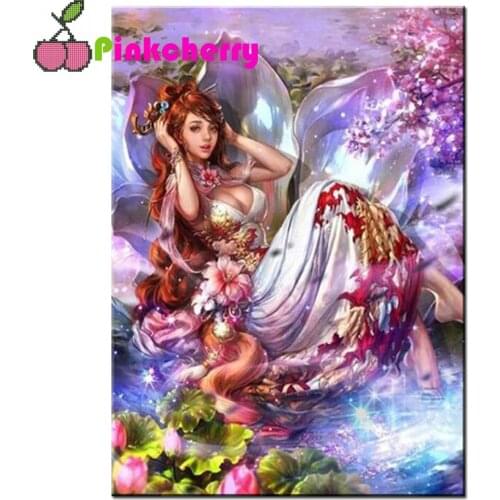 5D DIY Diamond Painting Sexy Lotus Woman Picture of Rhinestones Diamond Mosaic Cross Stitch Diamond Embroidery needlework,k1313