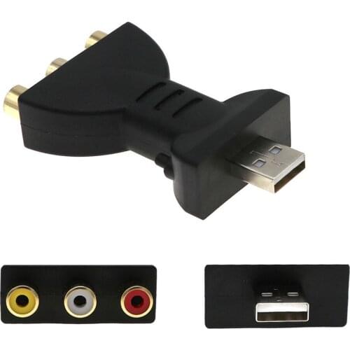 Video Audio Converter Adapter USB To 2 RCA Female Audio And Video Adapter Cable Home Audio Video Equipments