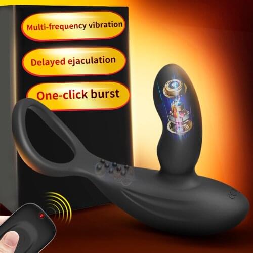 Anal Vibrator Male Prostate Massage Butt Plug Ring Remote Control Silicone Stimulator SM Gay Delay Ejaculation Sex Toys for Men