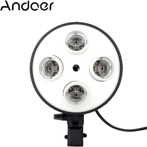 Andoer 4 in 1 Photography Photo Light Holder E27 Base Socket Light Lamp Bulb Adapter for Photo Video Studio Softbox